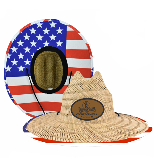 Picture of American Flag Straw Hat with Patch