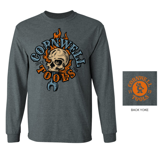 Picture of Flame Skull Wrench Long Sleeve Tshirt - 3XL